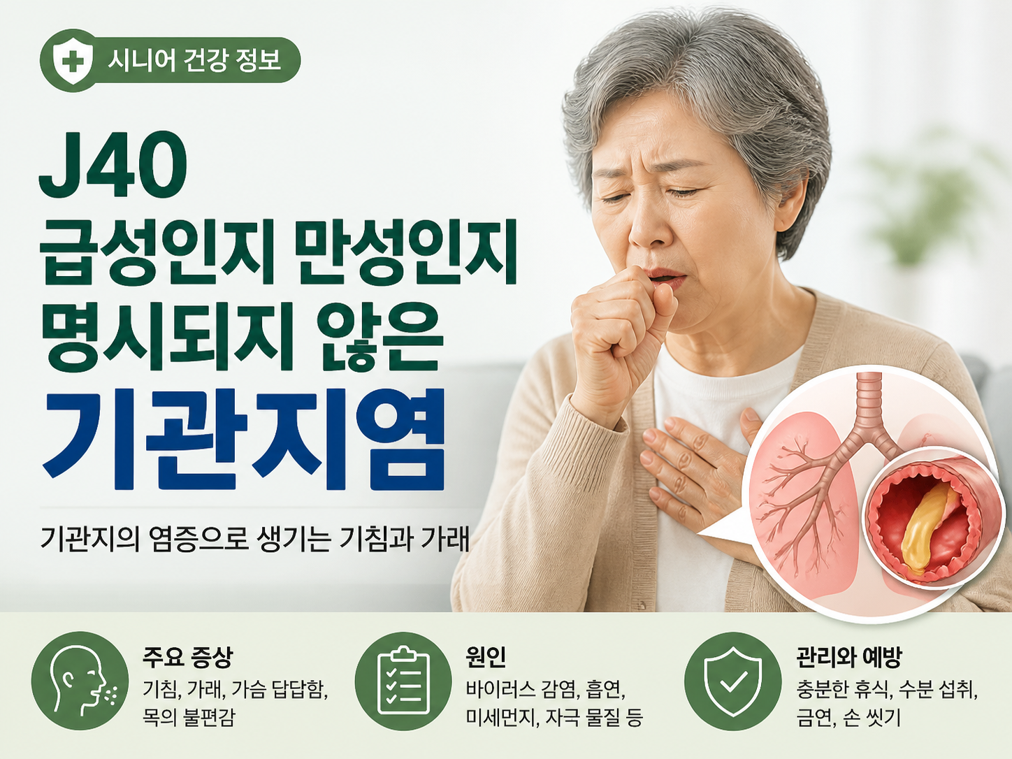 Read more about the article 중장년 급성인지 만성인지 명시되지 않은 기관지염 진료비 리포트
